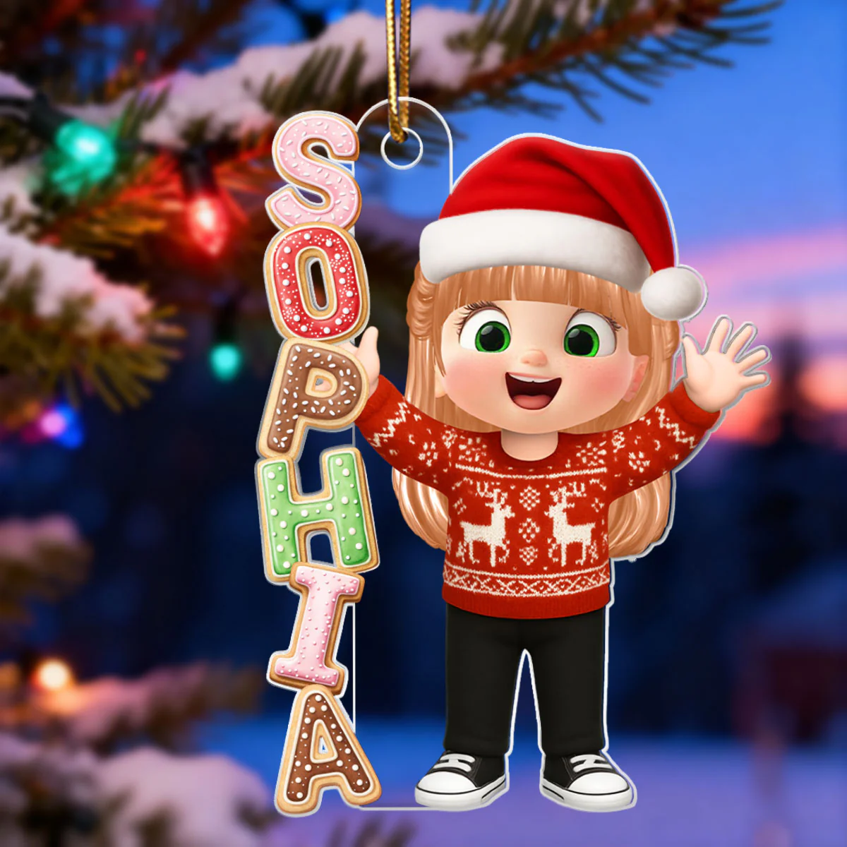Cookies Alphabet Custom Kid Name - Personalized Acrylic Ornament - Christmas Gift for Kid, Grandkids - Image 7