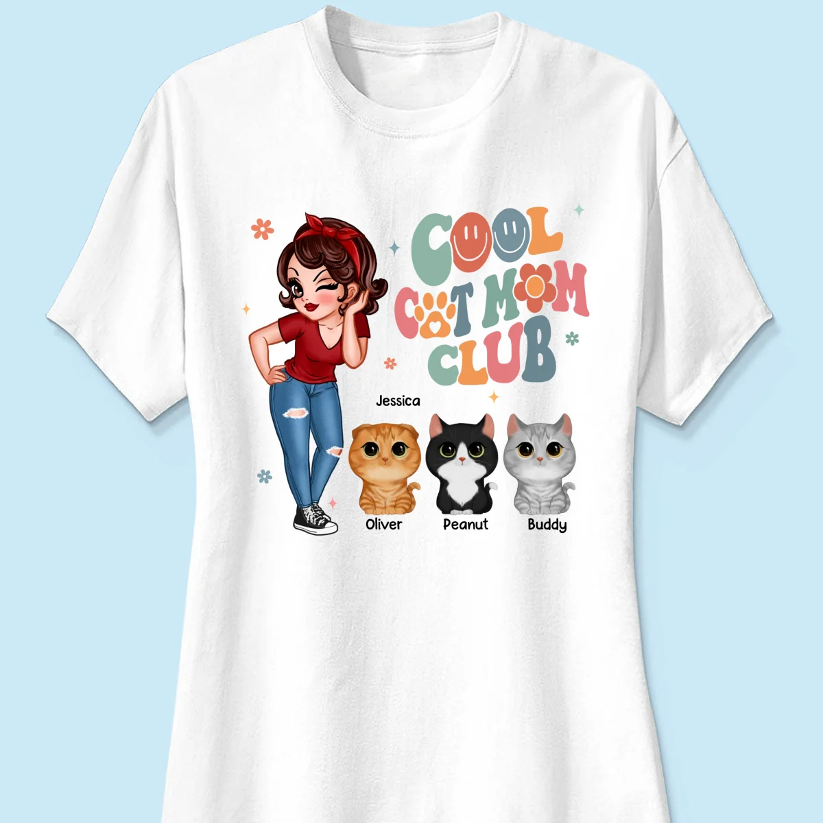 Cool Cat Mom Club Personalized Shirt - Image 10