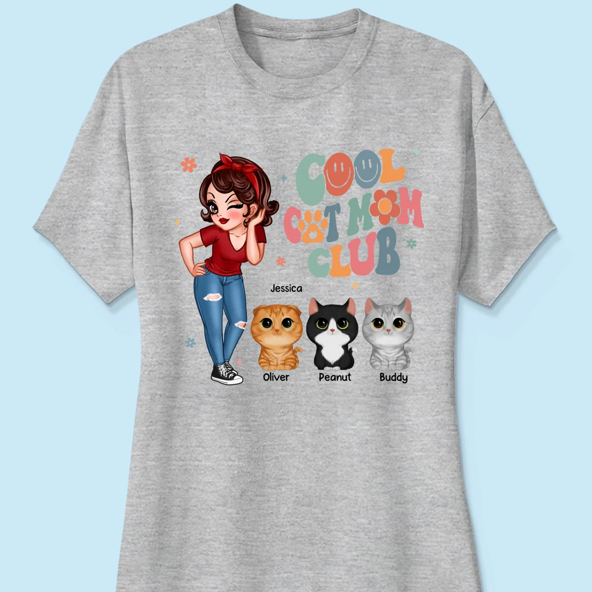 Cool Cat Mom Club Personalized Shirt - Image 11