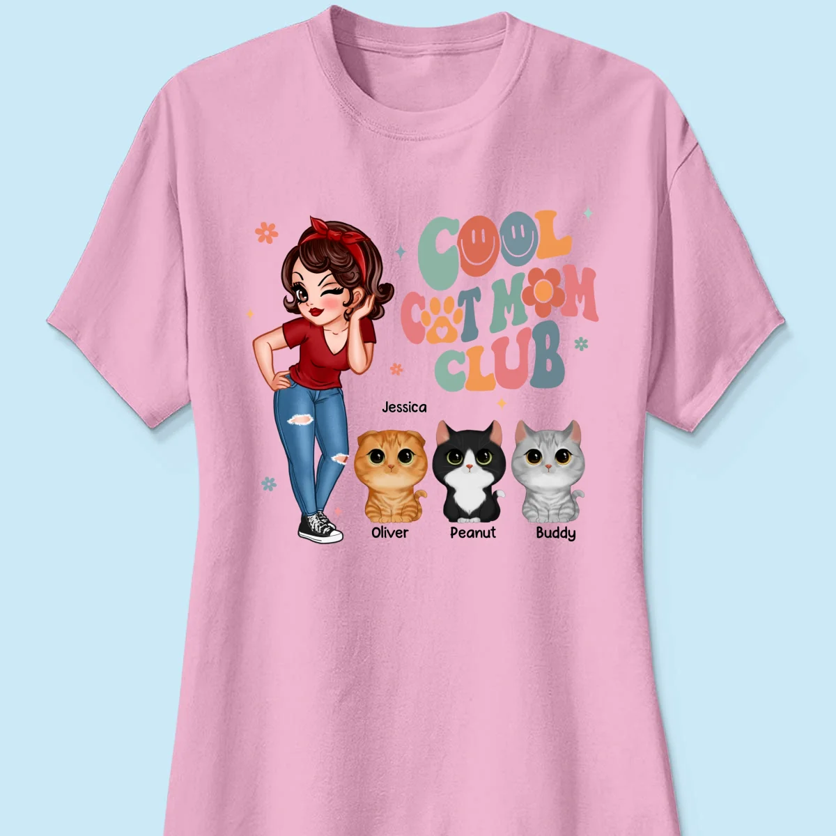 Cool Cat Mom Club Personalized Shirt - Image 12