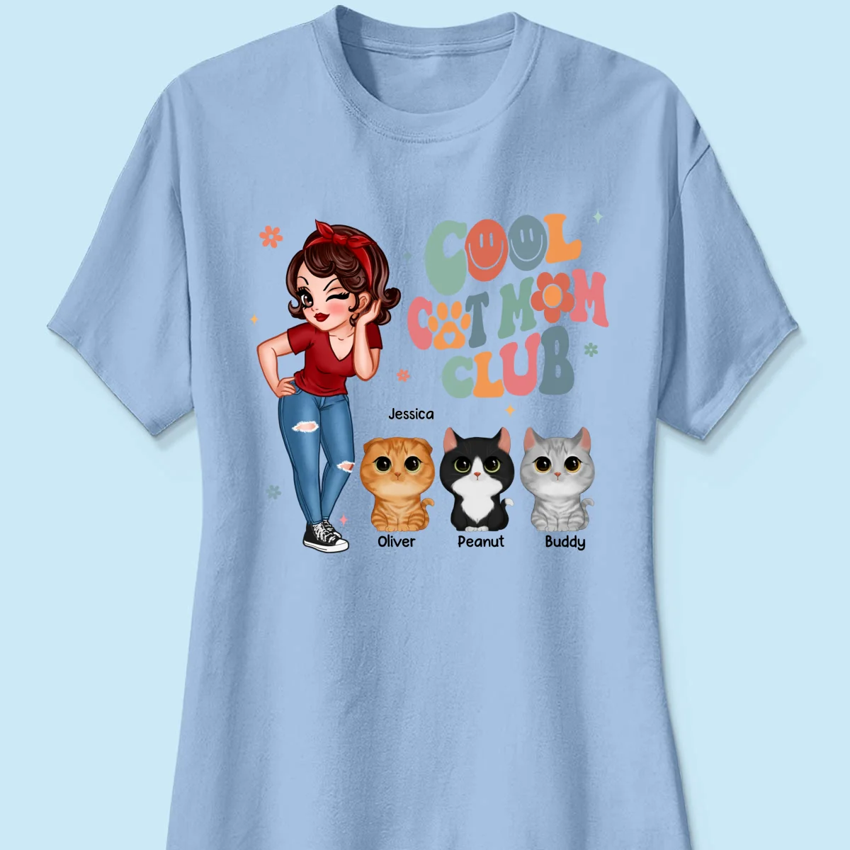 Cool Cat Mom Club Personalized Shirt - Image 13