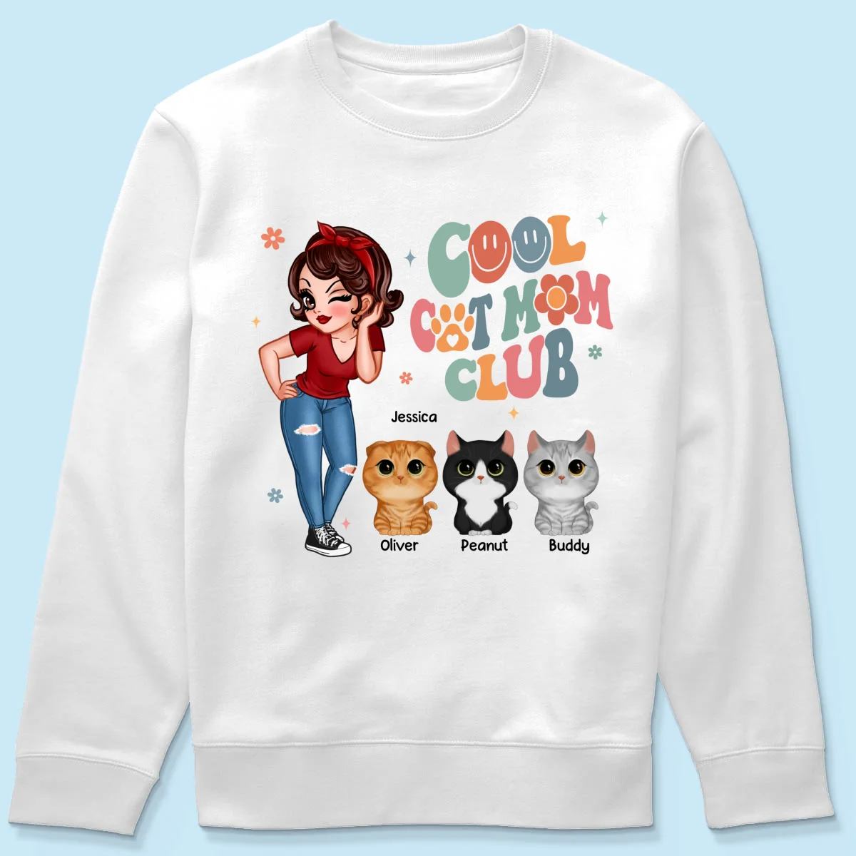 Cool Cat Mom Club Personalized Shirt - Image 18