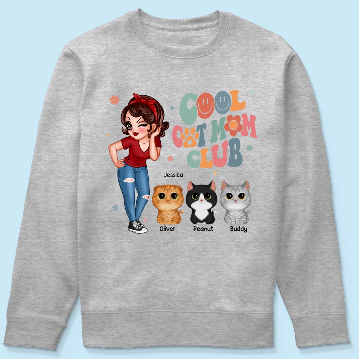 Cool Cat Mom Club Personalized Shirt - Image 19