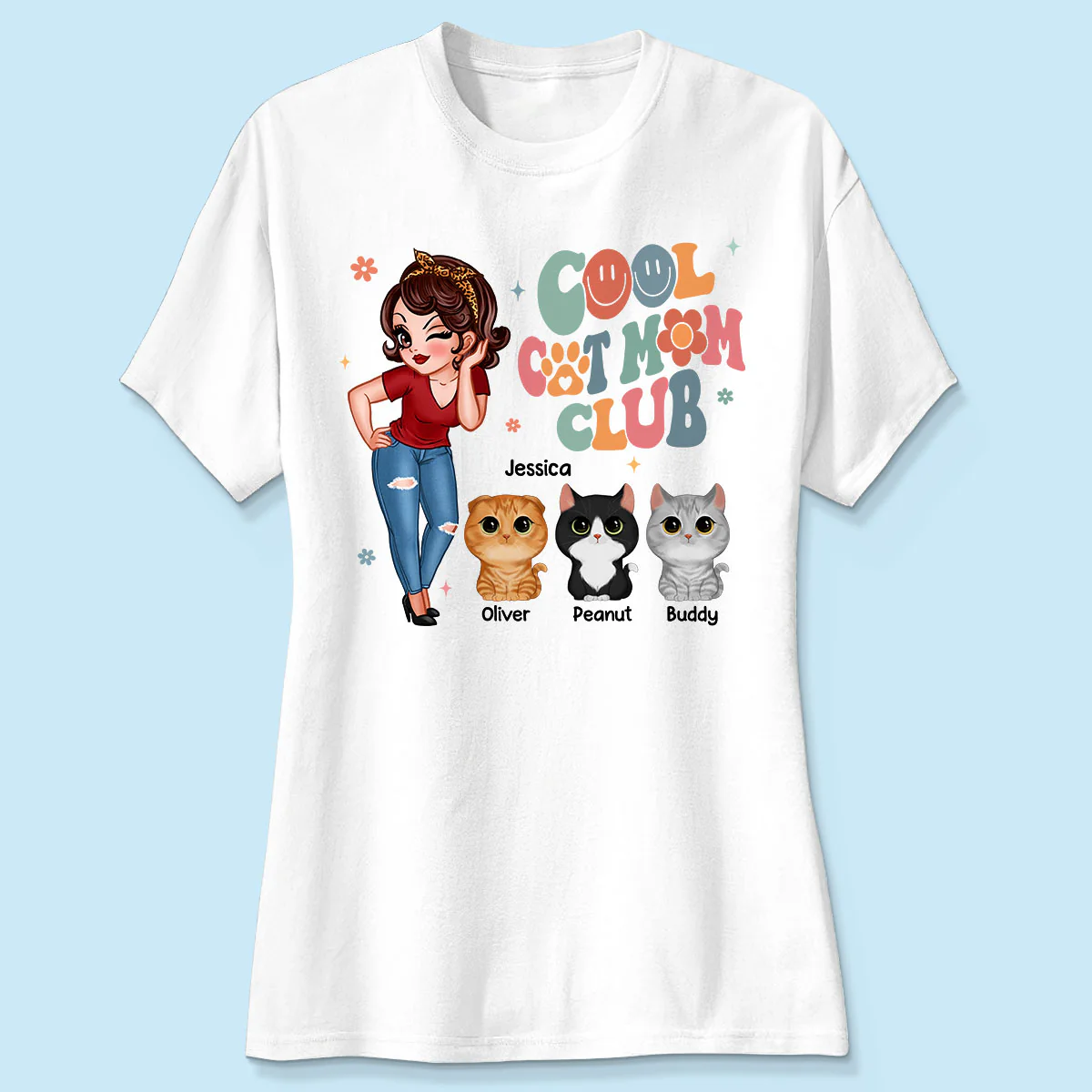 Cool Cat Mom Club Personalized Shirt - Image 4