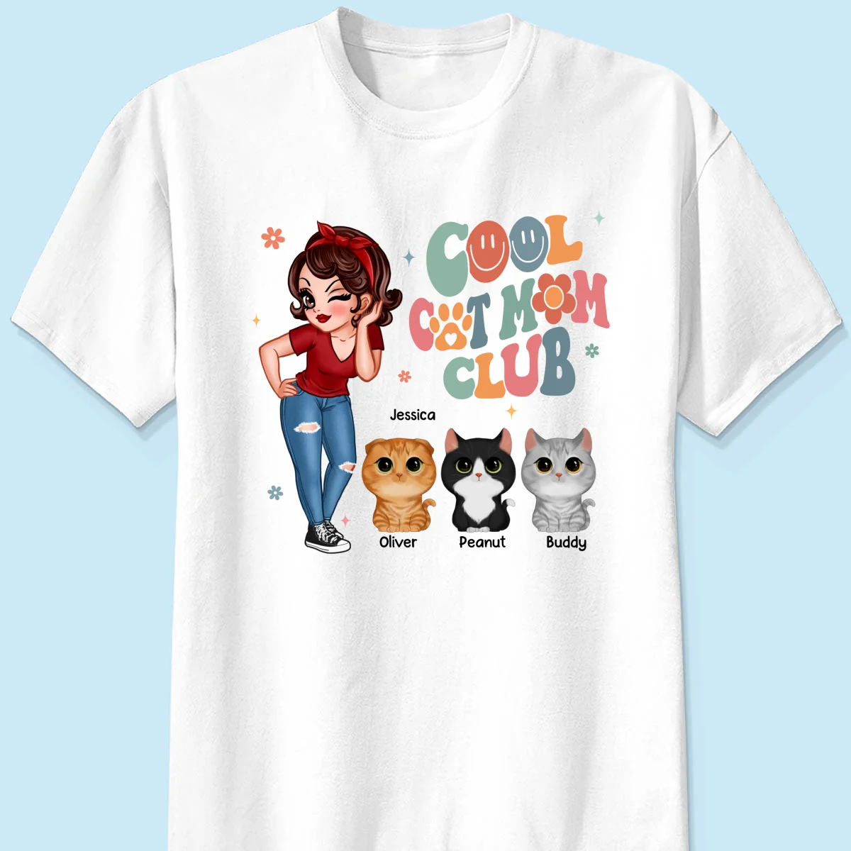 Cool Cat Mom Club Personalized Shirt - Image 6