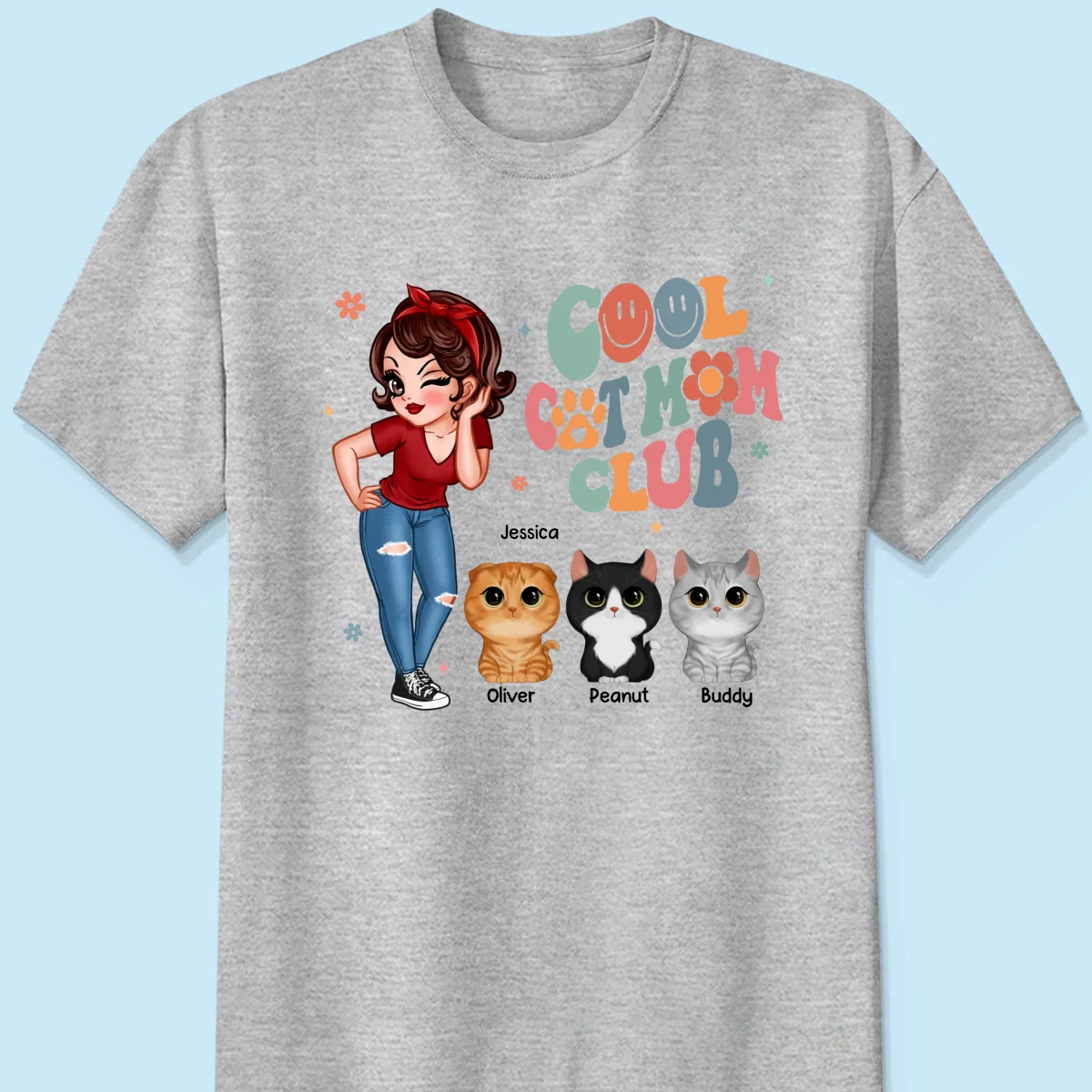 Cool Cat Mom Club Personalized Shirt - Image 7