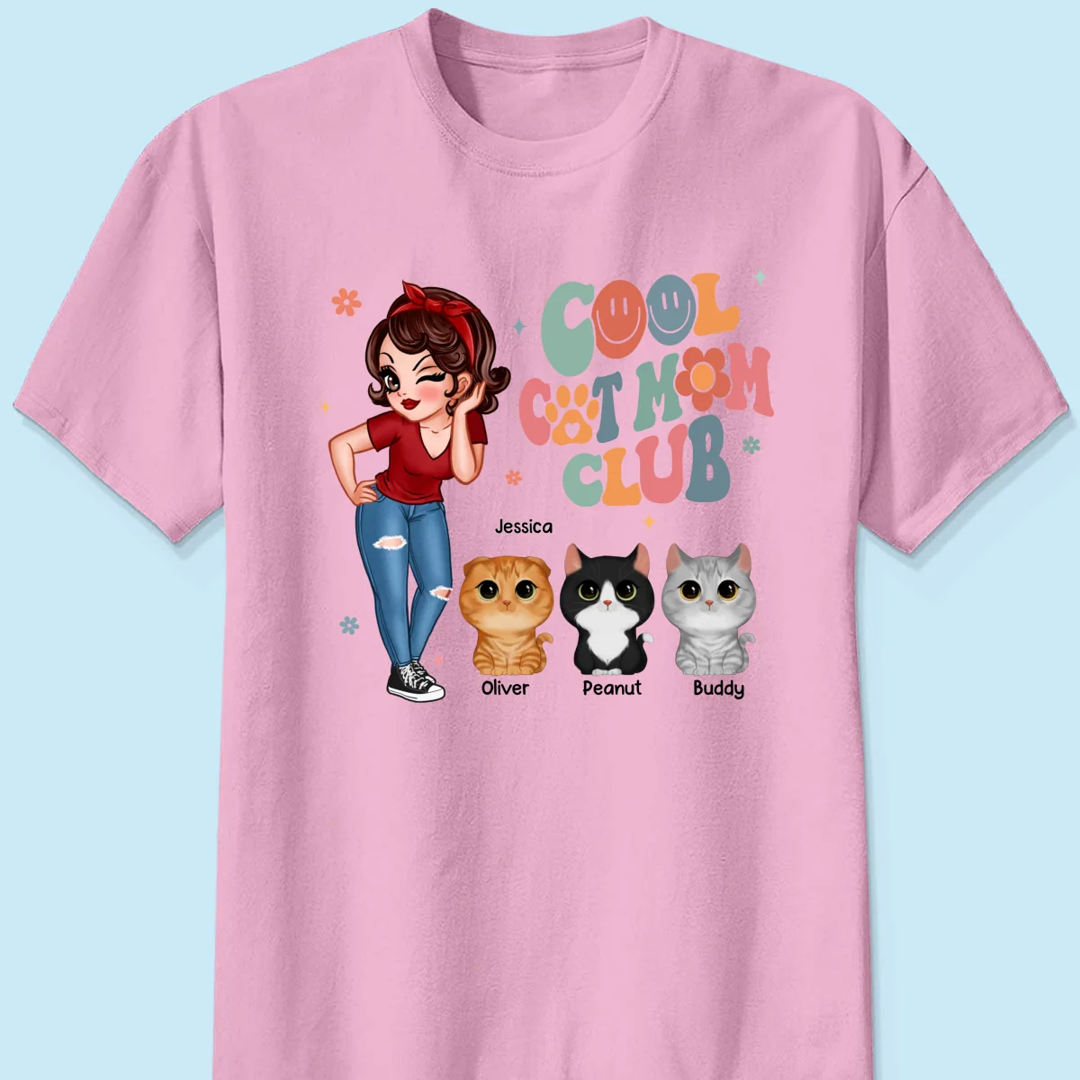 Cool Cat Mom Club Personalized Shirt - Image 8