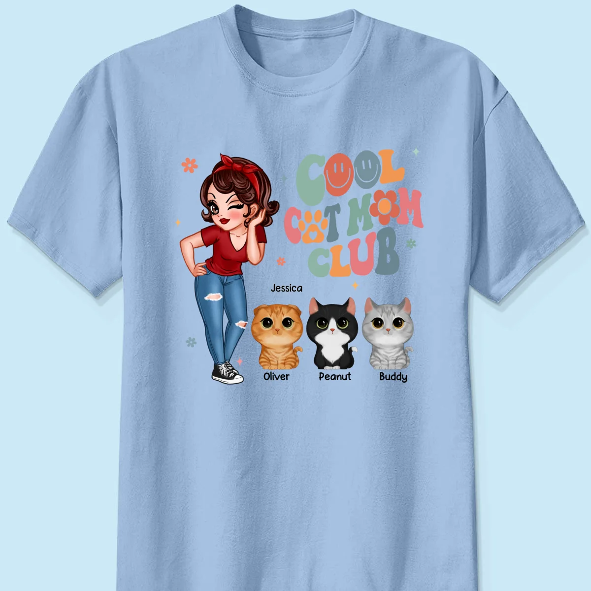 Cool Cat Mom Club Personalized Shirt - Image 9
