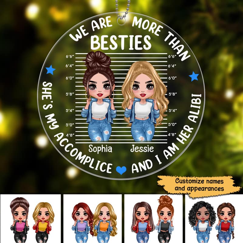 Cool Doll Besties Accomplice Alibi Personalized Acrylic Ornament - Image 2