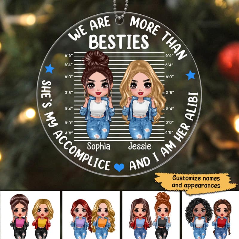 Cool Doll Besties Accomplice Alibi Personalized Acrylic Ornament - Image 3
