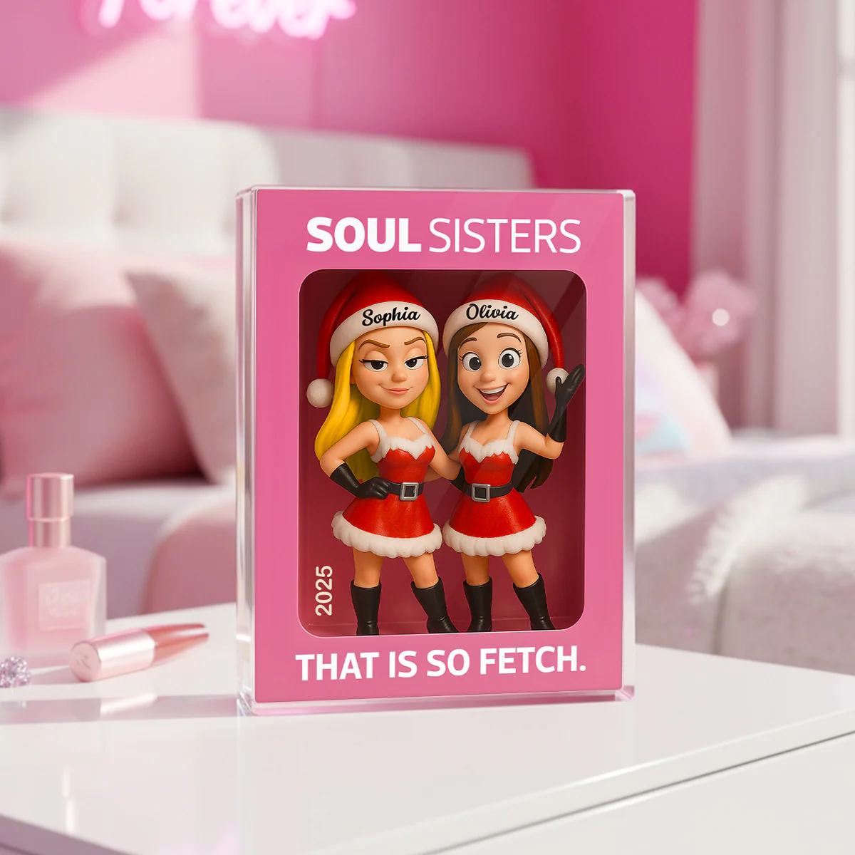Cool Girls Merry Fetch-mas Funny Christmas Gift For Besties Personalized Acrylic Block Plaque - Image 5