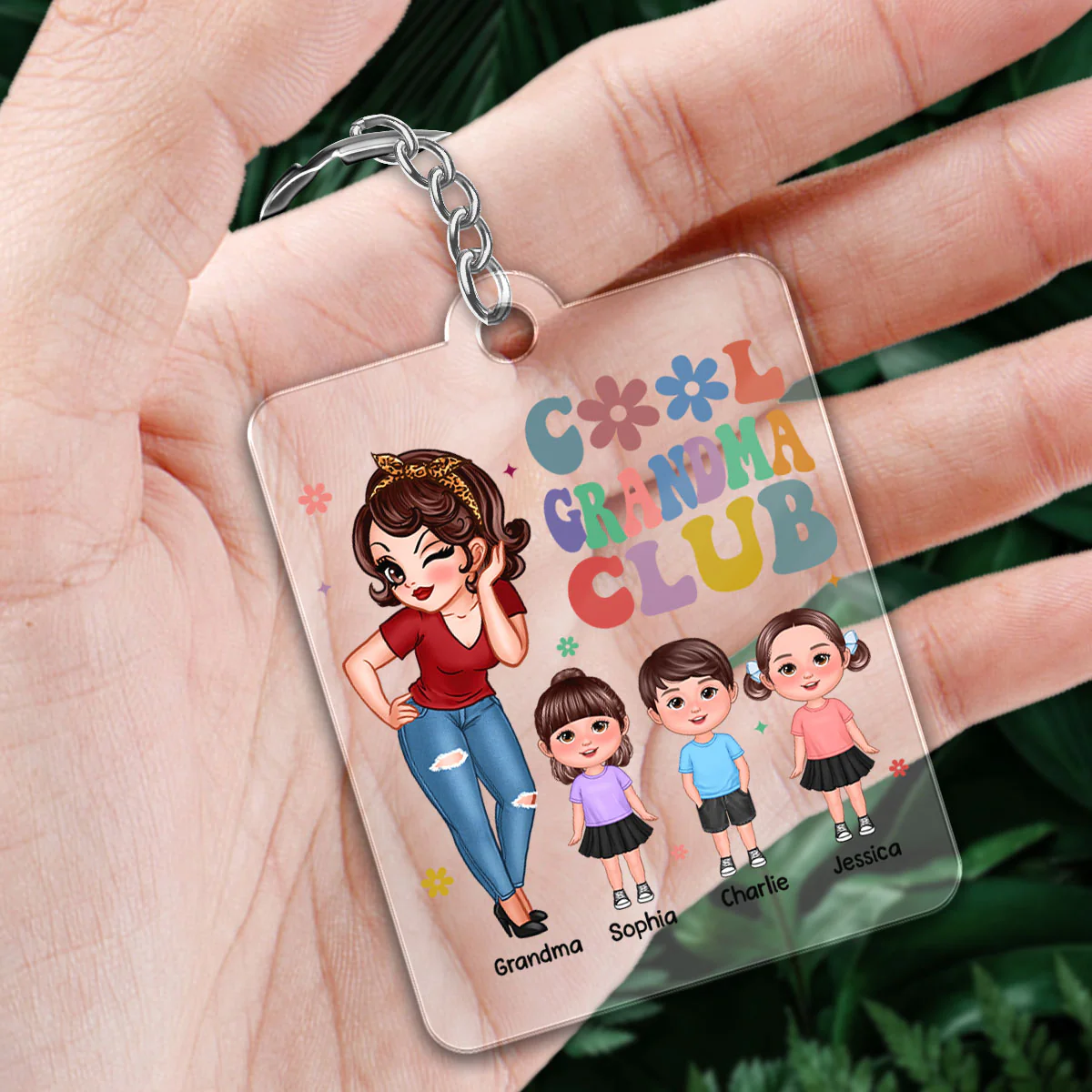 Cool Grandma Club Personalized Acrylic Keychain, Gift For Grandma - Image 3