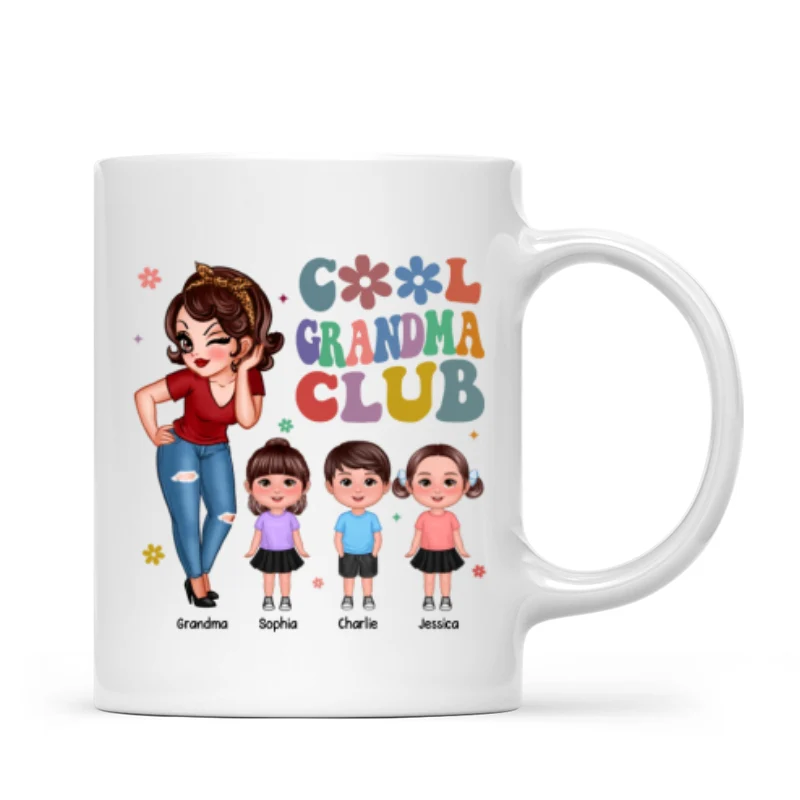 Cool Grandma Club Personalized Mug - Image 6