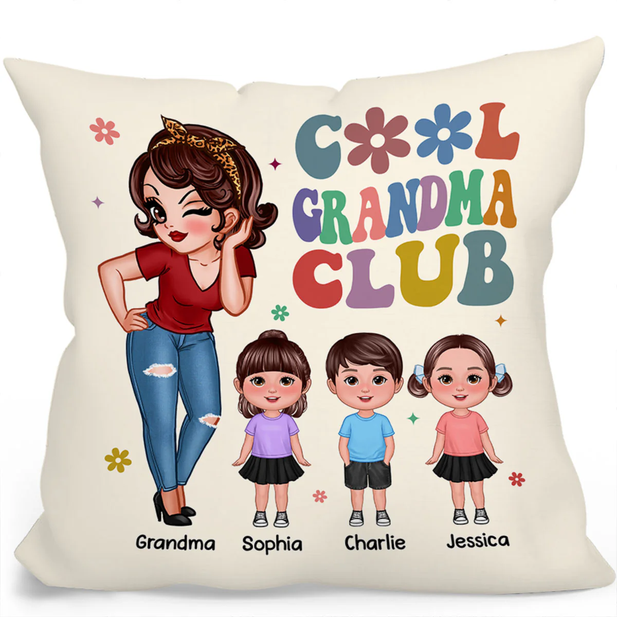 Cool Grandma Club Personalized Pillow, Gift For Grandma