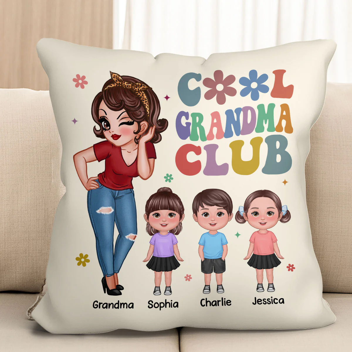 Cool Grandma Club Personalized Pillow, Gift For Grandma - Image 3