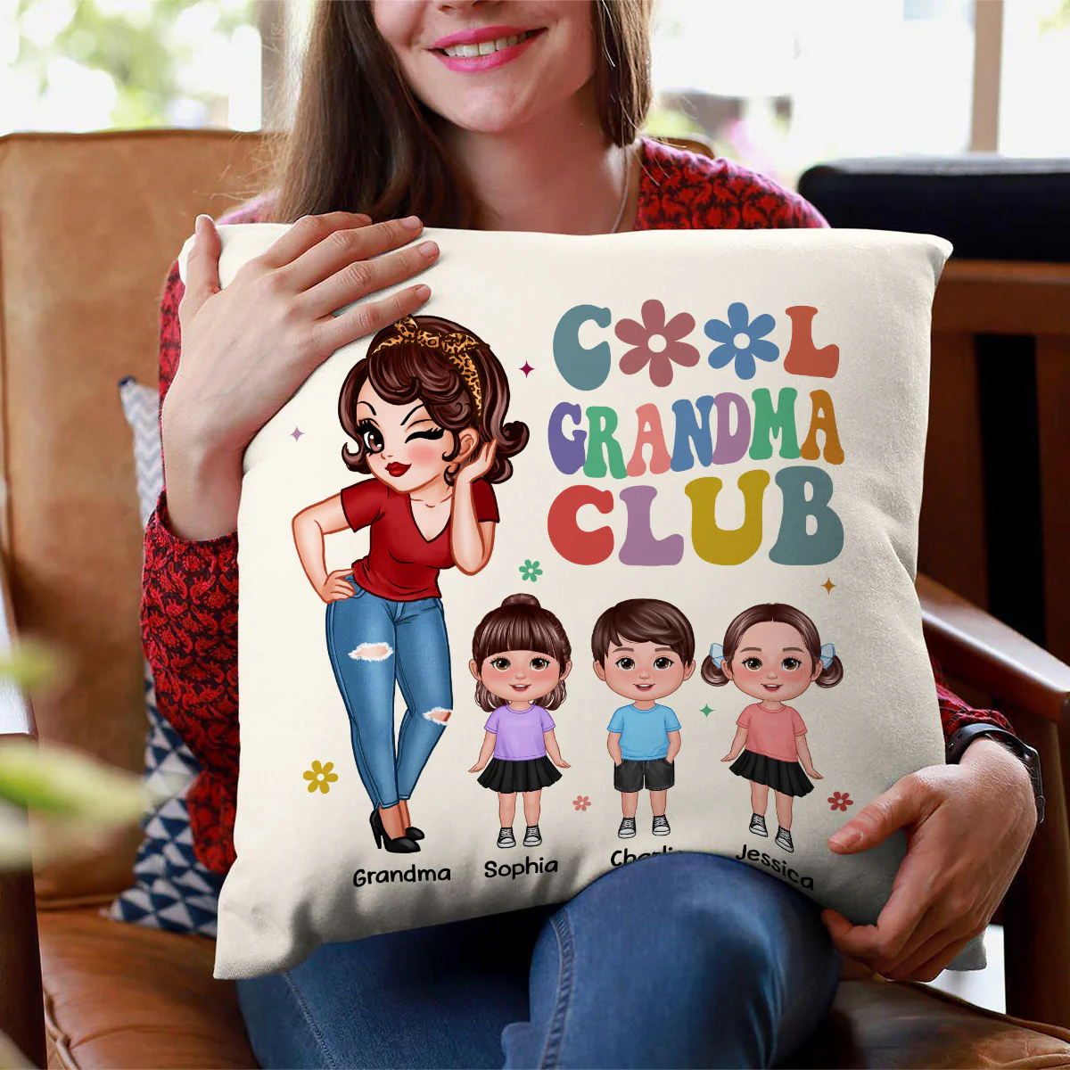 Cool Grandma Club Personalized Pillow, Gift For Grandma - Image 4
