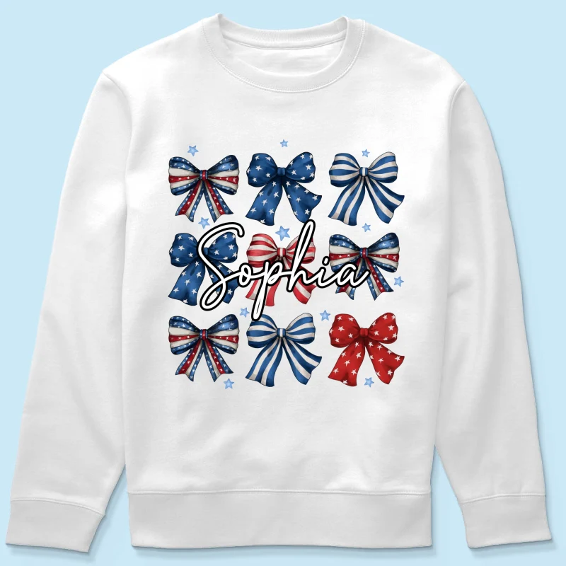 Coquette American Bows 4th Of July Independence Day Personalized Shirt, Gift For Mom, Wife, Girlfriend - Image 19