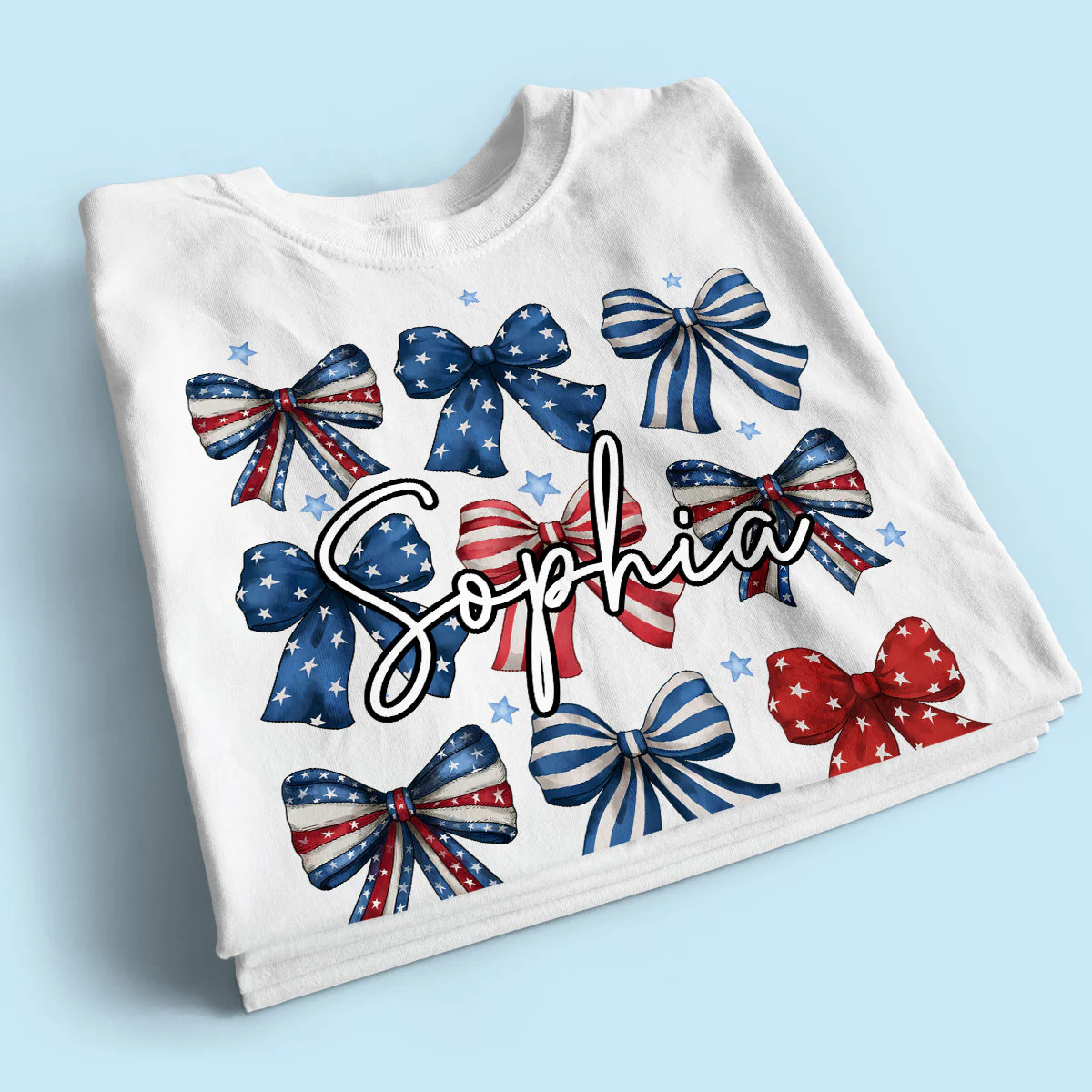Coquette American Bows 4th Of July Independence Day Personalized Shirt, Gift For Mom, Wife, Girlfriend - Image 2