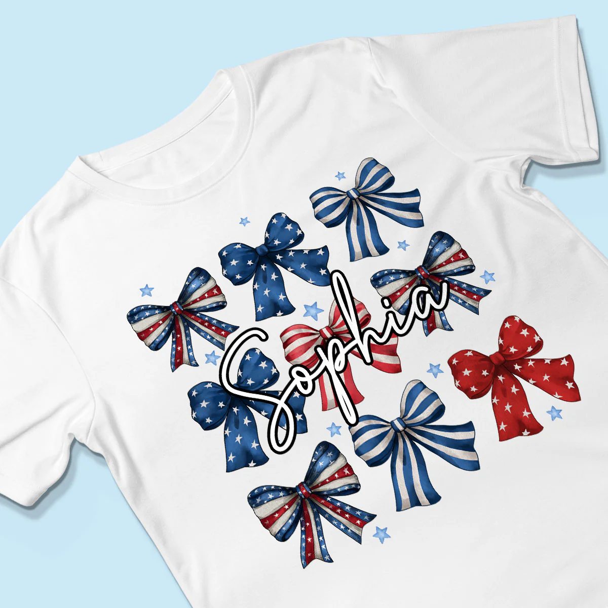 Coquette American Bows 4th Of July Independence Day Personalized Shirt, Gift For Mom, Wife, Girlfriend - Image 3