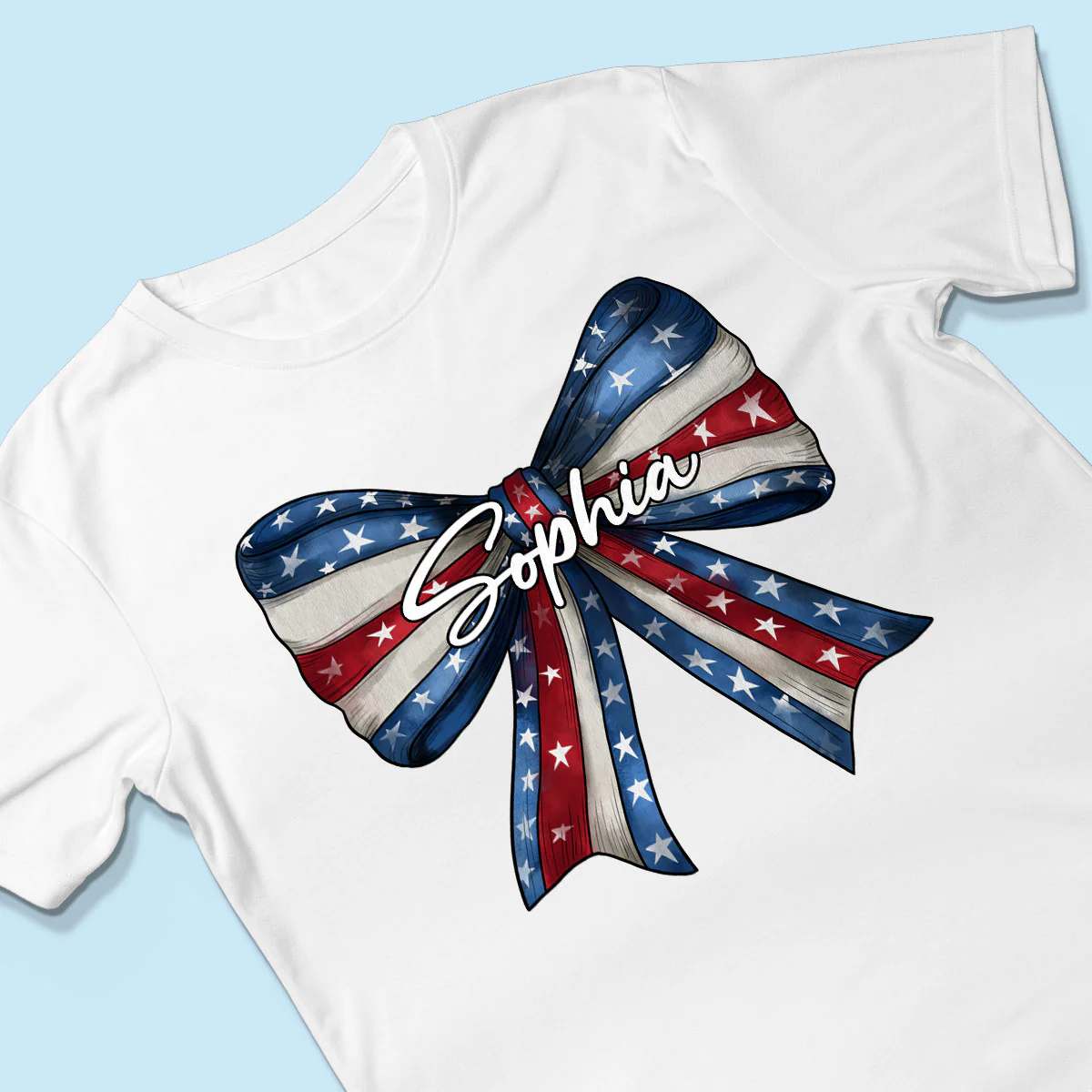 Coquette American Girl Bow 4th Of July Independence Day Personalized Shirt - Image 3