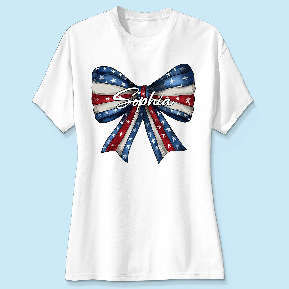 Coquette American Girl Bow 4th Of July Independence Day Personalized Shirt - Image 4