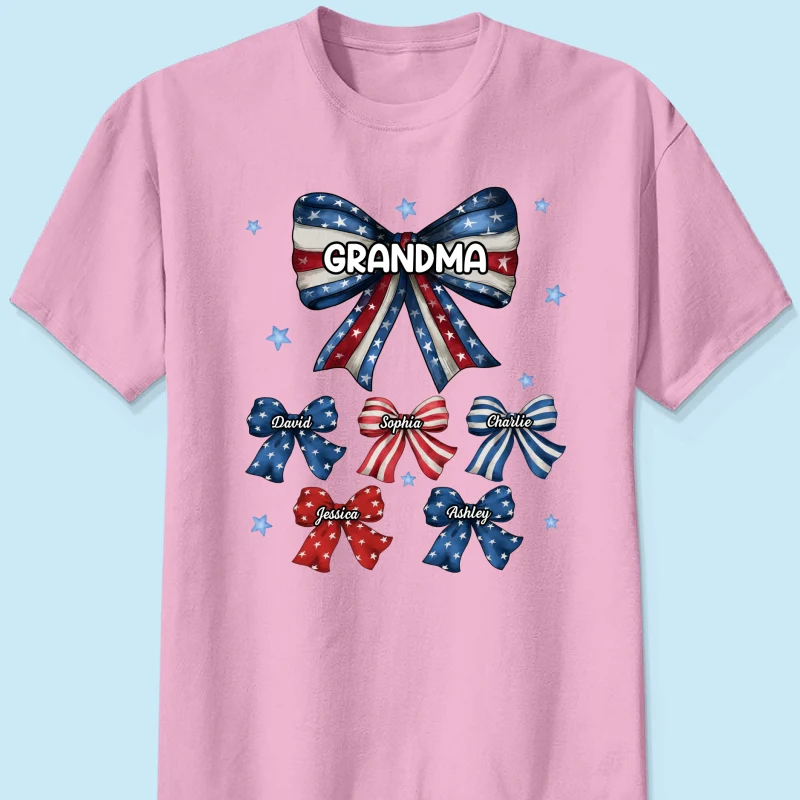 Coquette American Grandma Bow 4th Of July Independence Day Personalized Shirt - Image 9