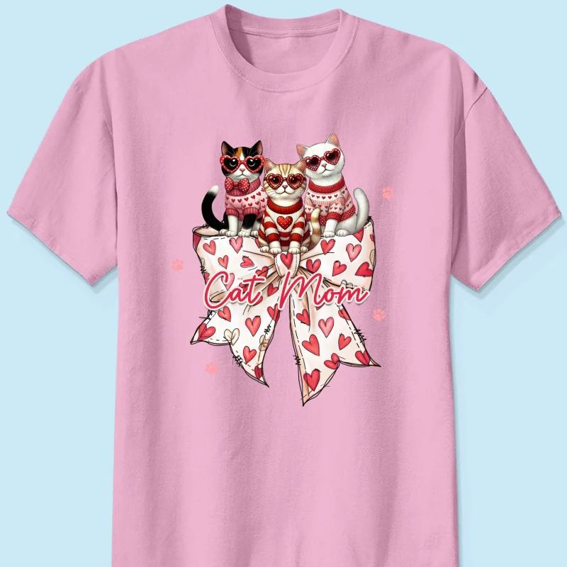 Coquette Bow Cat Personalized Shirt, Gift for Cat Moms - Image 11