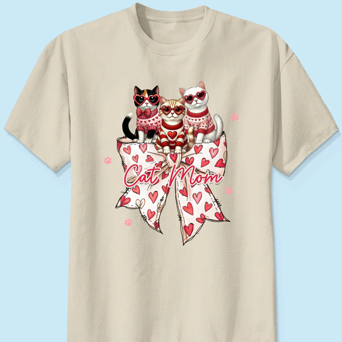 Coquette Bow Cat Personalized Shirt, Gift for Cat Moms - Image 12