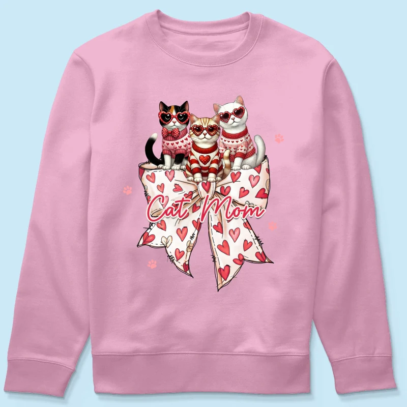 Coquette Bow Cat Personalized Shirt, Gift for Cat Moms - Image 22