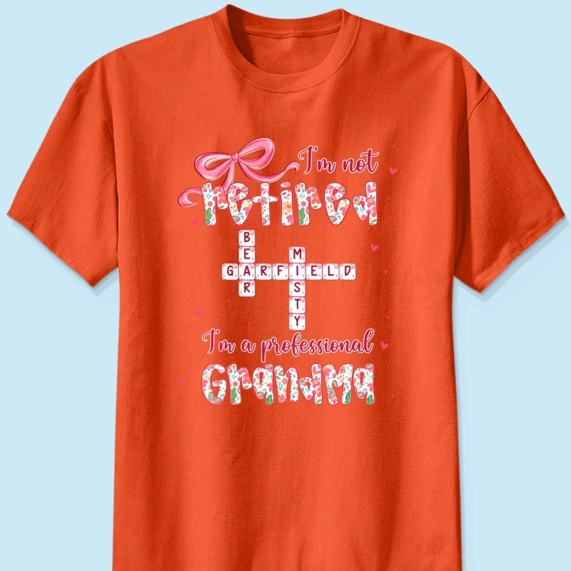 Coquette Not Retired Professional Grandma Crossword Art - Personalized Shirt - Gift For Grandma, Funny Shirt For Grandma - Image 20