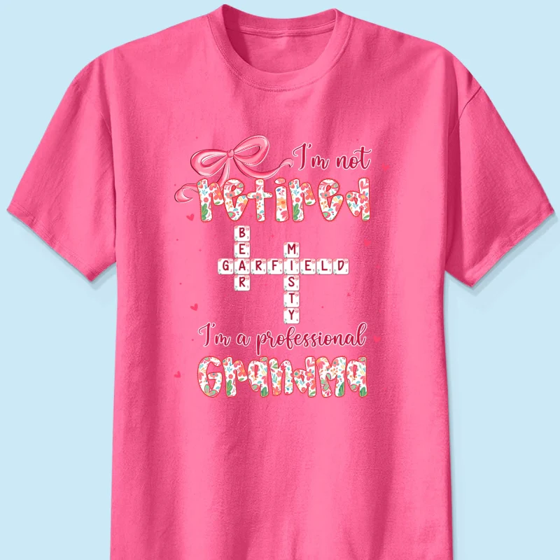 Coquette Not Retired Professional Grandma Crossword Art - Personalized Shirt - Gift For Grandma, Funny Shirt For Grandma - Image 21