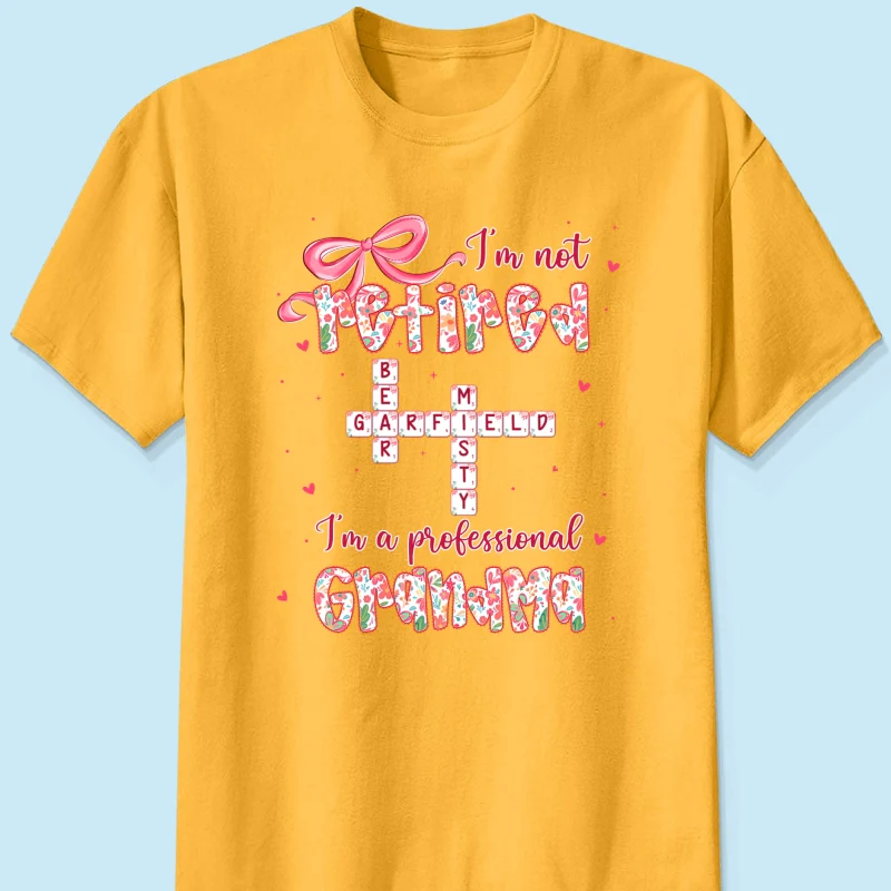 Coquette Not Retired Professional Grandma Crossword Art - Personalized Shirt - Gift For Grandma, Funny Shirt For Grandma - Image 27