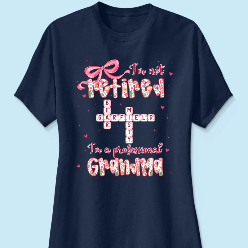 Coquette Not Retired Professional Grandma Crossword Art - Personalized Shirt - Gift For Grandma, Funny Shirt For Grandma - Image 33