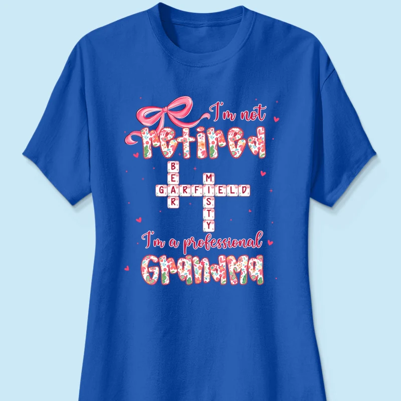 Coquette Not Retired Professional Grandma Crossword Art - Personalized Shirt - Gift For Grandma, Funny Shirt For Grandma - Image 37