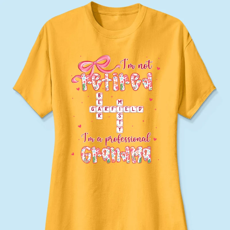 Coquette Not Retired Professional Grandma Crossword Art - Personalized Shirt - Gift For Grandma, Funny Shirt For Grandma - Image 44