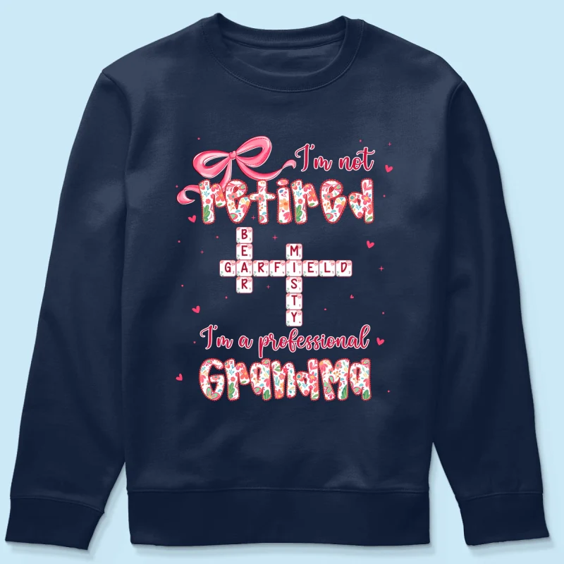 Coquette Not Retired Professional Grandma Crossword Art - Personalized Shirt - Gift For Grandma, Funny Shirt For Grandma - Image 47