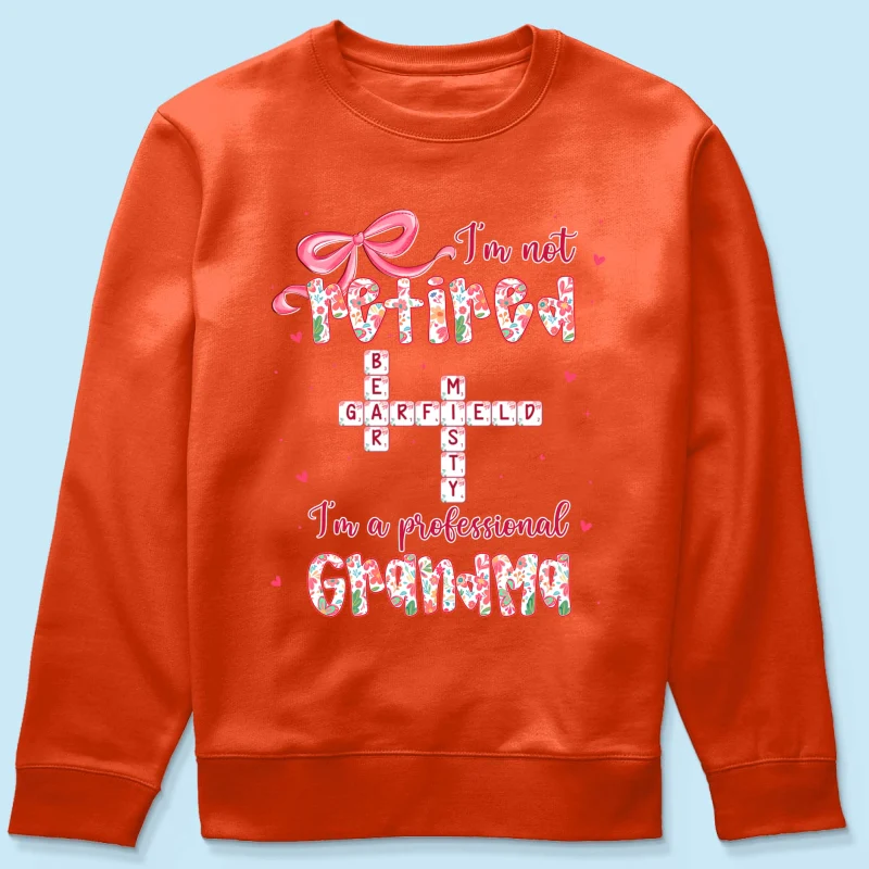 Coquette Not Retired Professional Grandma Crossword Art - Personalized Shirt - Gift For Grandma, Funny Shirt For Grandma - Image 52