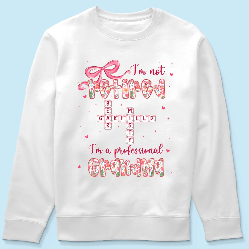 Coquette Not Retired Professional Grandma Crossword Art - Personalized Shirt - Gift For Grandma, Funny Shirt For Grandma - Image 53