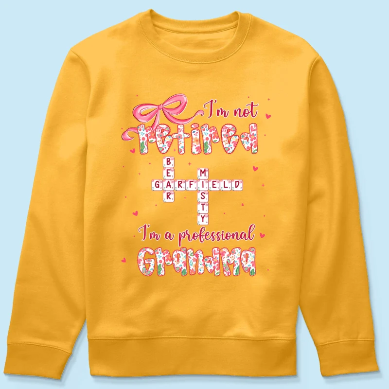 Coquette Not Retired Professional Grandma Crossword Art - Personalized Shirt - Gift For Grandma, Funny Shirt For Grandma - Image 56
