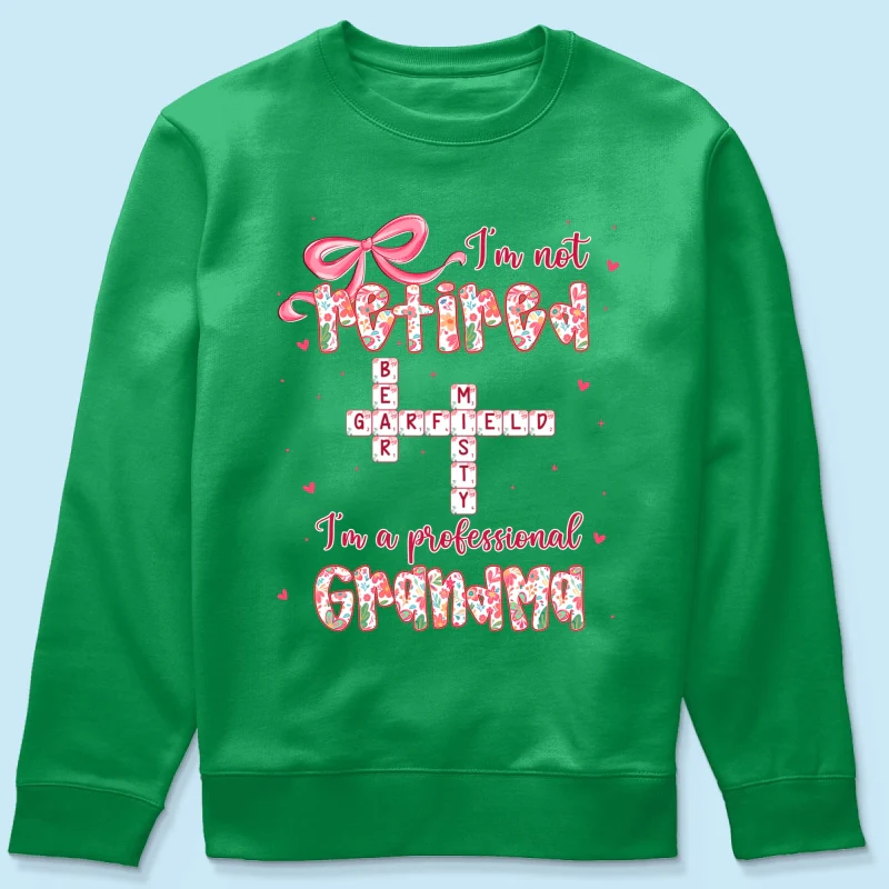 Coquette Not Retired Professional Grandma Crossword Art - Personalized Shirt - Gift For Grandma, Funny Shirt For Grandma - Image 57
