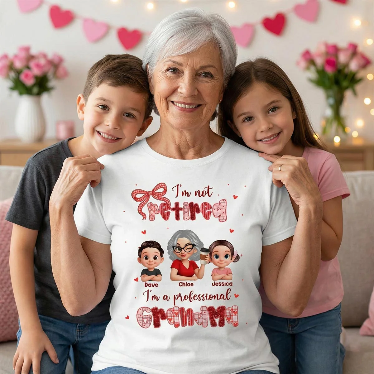 Coquette Not Retired Professional Grandma - Personalized Shirt - Gift For Grandma, Funny Shirt For Grandma - Image 3