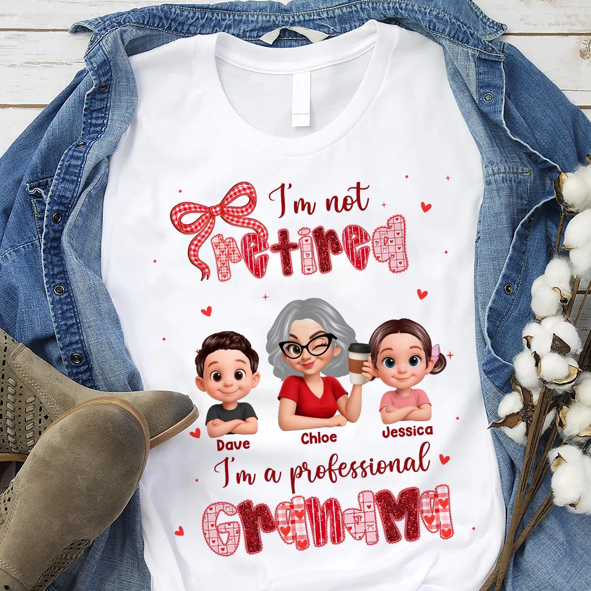 Coquette Not Retired Professional Grandma - Personalized Shirt - Gift For Grandma, Funny Shirt For Grandma - Image 4