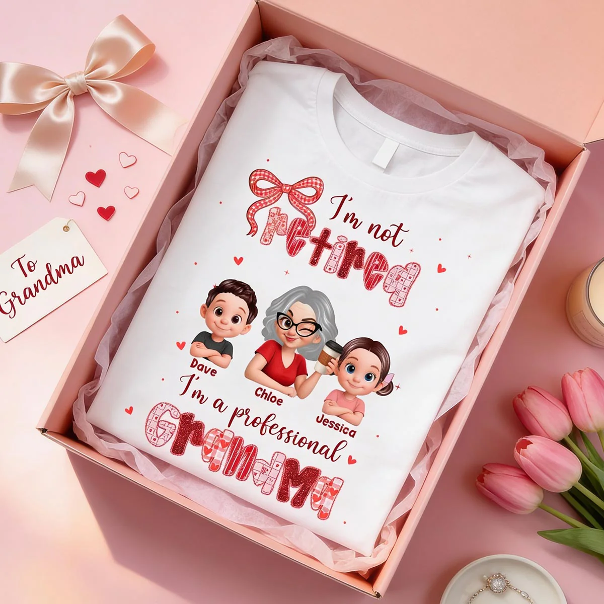 Coquette Not Retired Professional Grandma - Personalized Shirt - Gift For Grandma, Funny Shirt For Grandma - Image 7