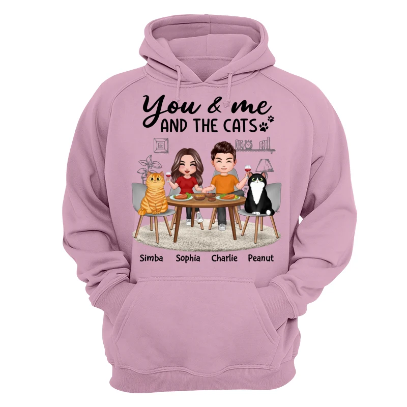 Couple And Cats Sitting At The Table Personalized Shirt - Image 15