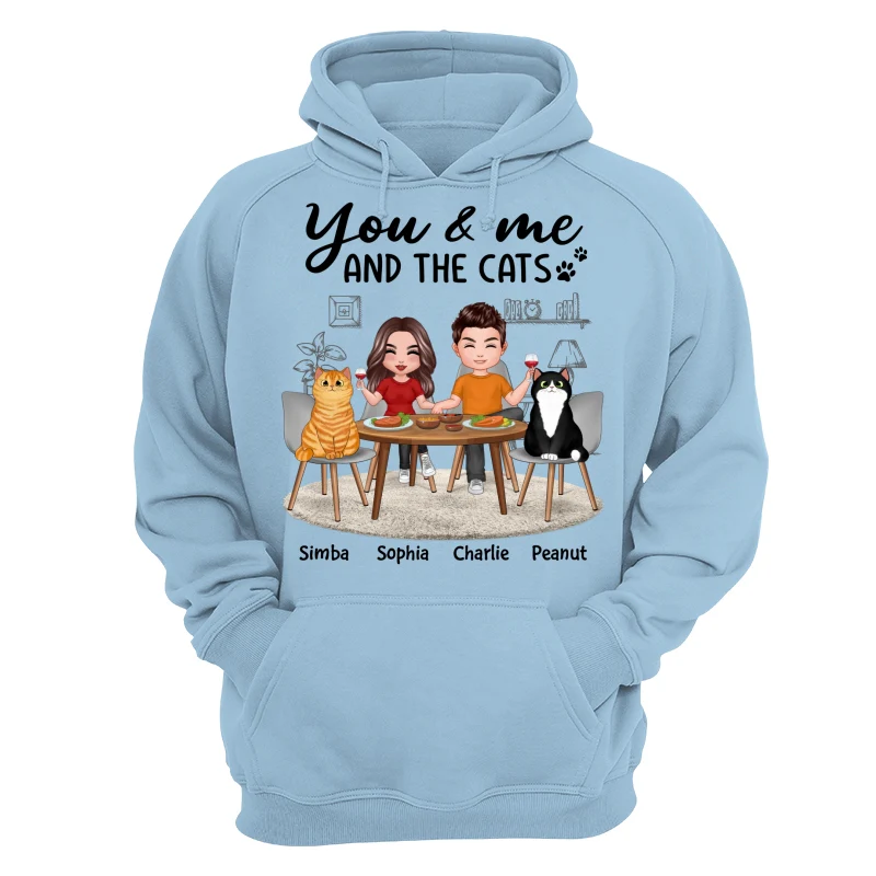 Couple And Cats Sitting At The Table Personalized Shirt - Image 16