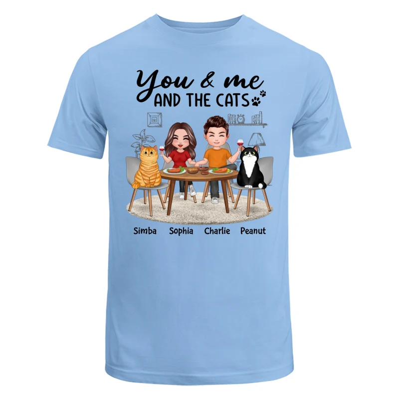 Couple And Cats Sitting At The Table Personalized Shirt - Image 8