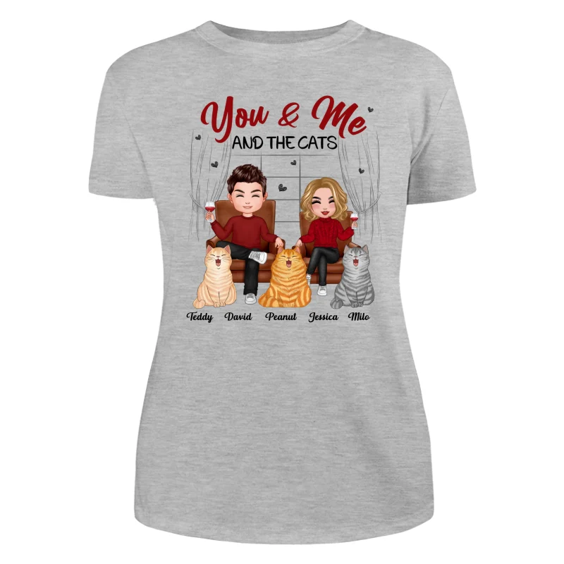 Couple And Cats Sitting Personalized Shirt - Image 10