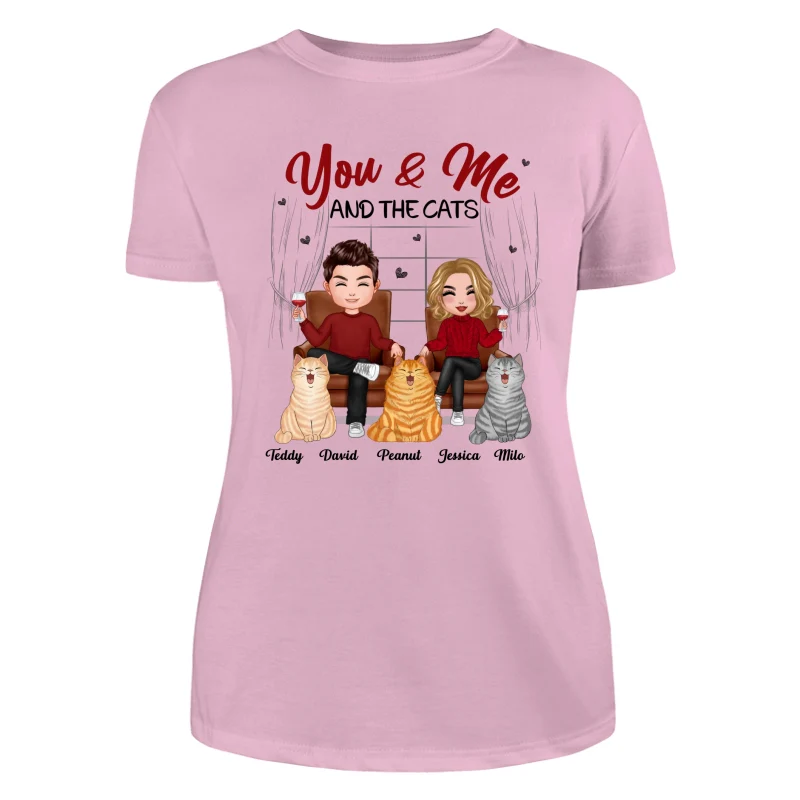 Couple And Cats Sitting Personalized Shirt - Image 11
