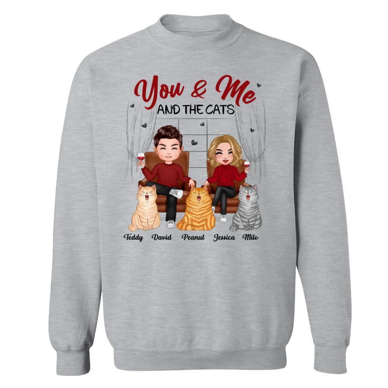 Couple And Cats Sitting Personalized Shirt - Image 18