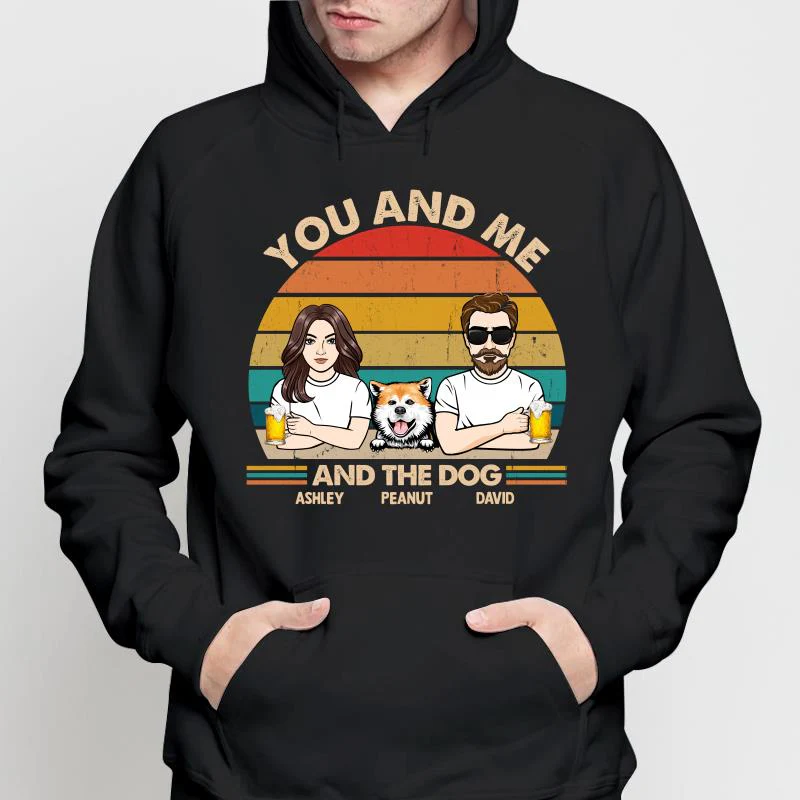 Couple And Dogs Retro Personalized Shirt - Image 3